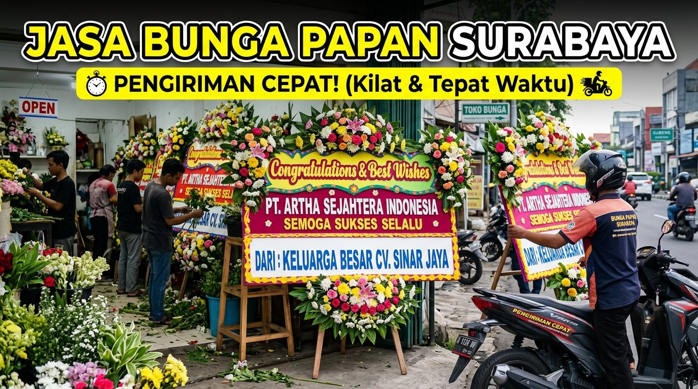 Jasa Bunga Papan Surabaya dengan Layanan Pengiriman Cepat