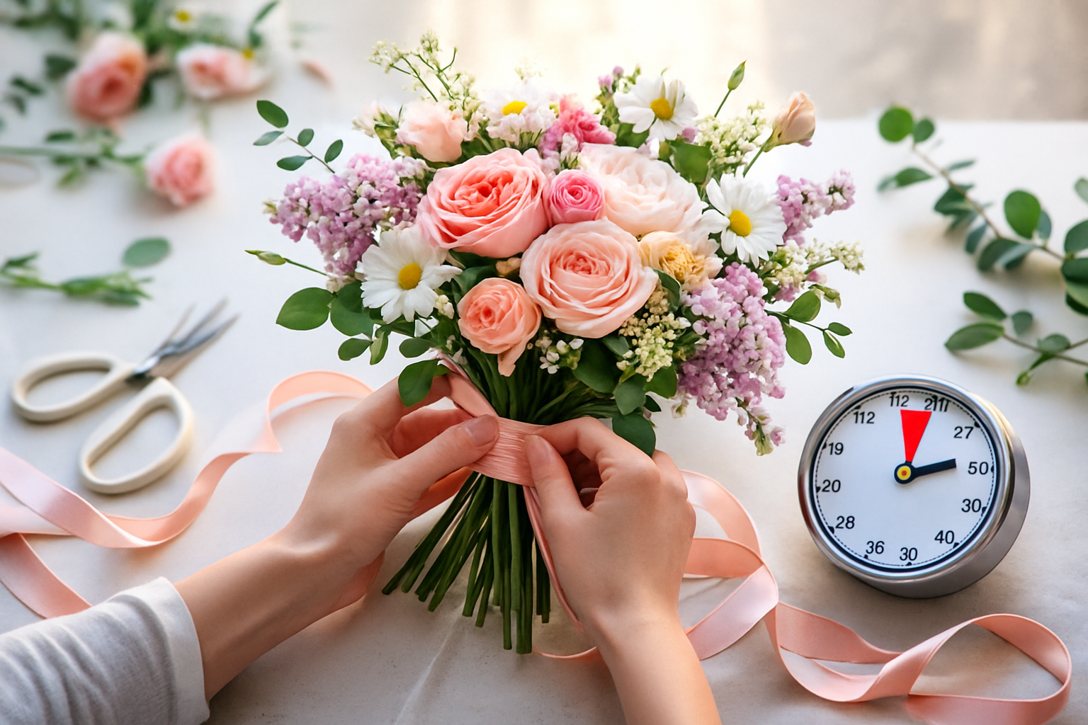 Trik Cepat Membuat Karangan Bunga Cantik dalam Waktu 10 Menit